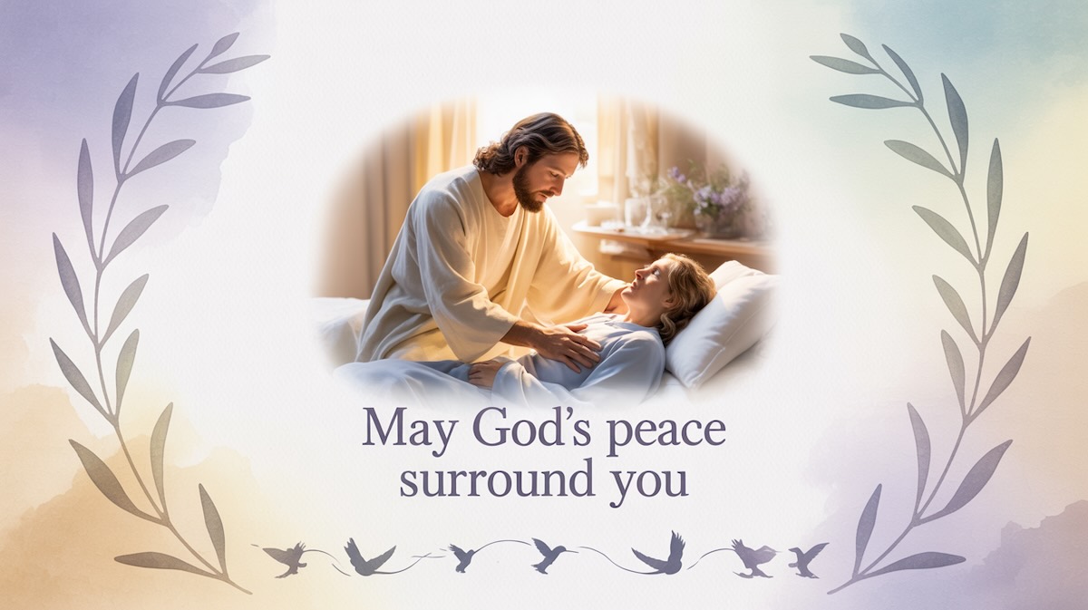 Jesus Christ offering comfort and peace to cancer patient with divine love and healing presence