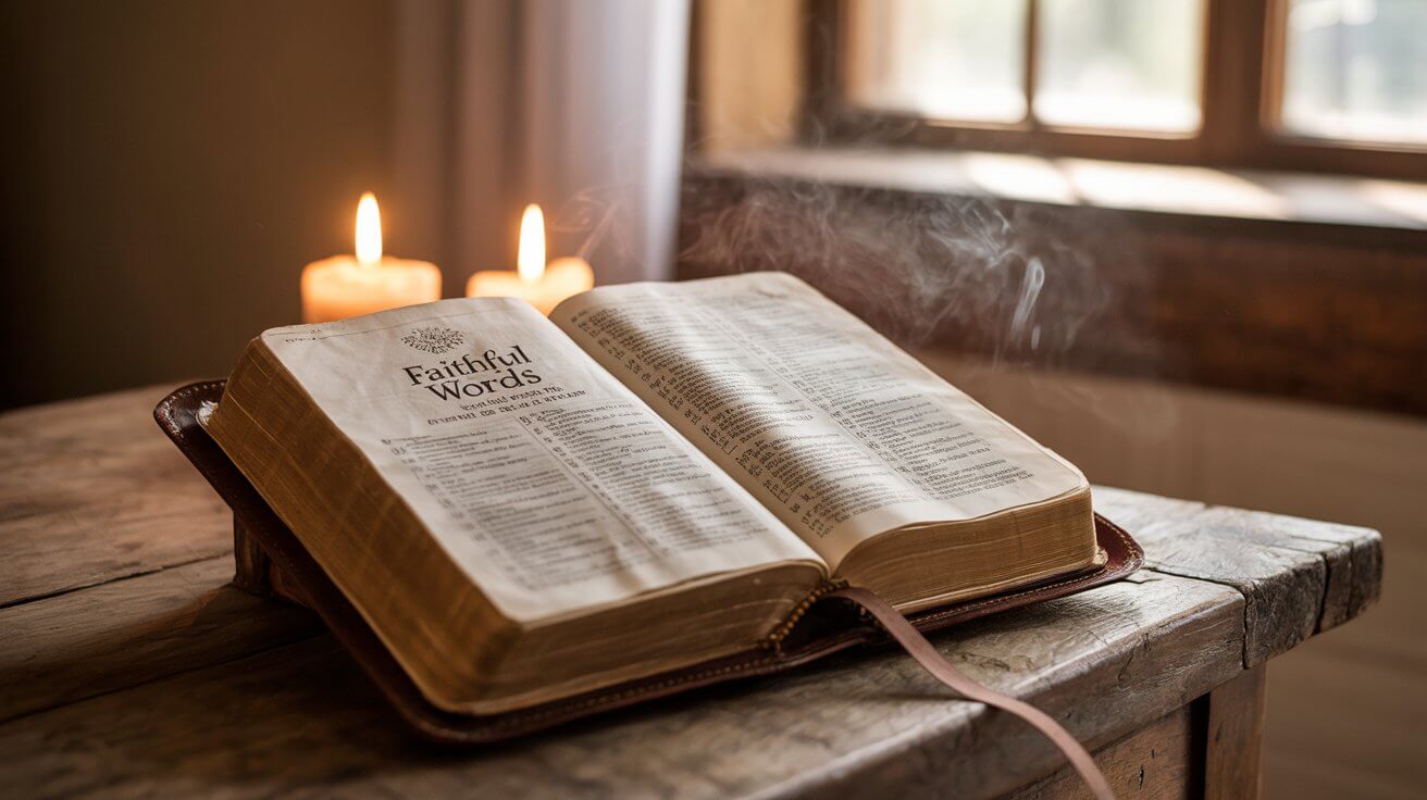 Alt Text: Open Bible with warm lighting representing God's Word as source of hope and encouragement