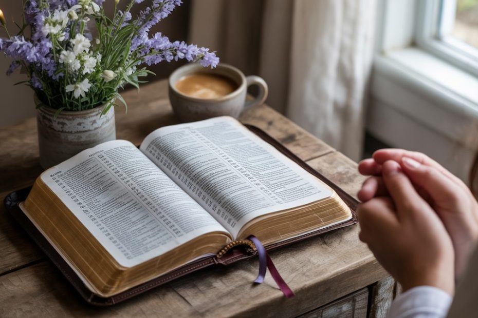 Open Bible showing daily commitment to scripture study and Christian faith