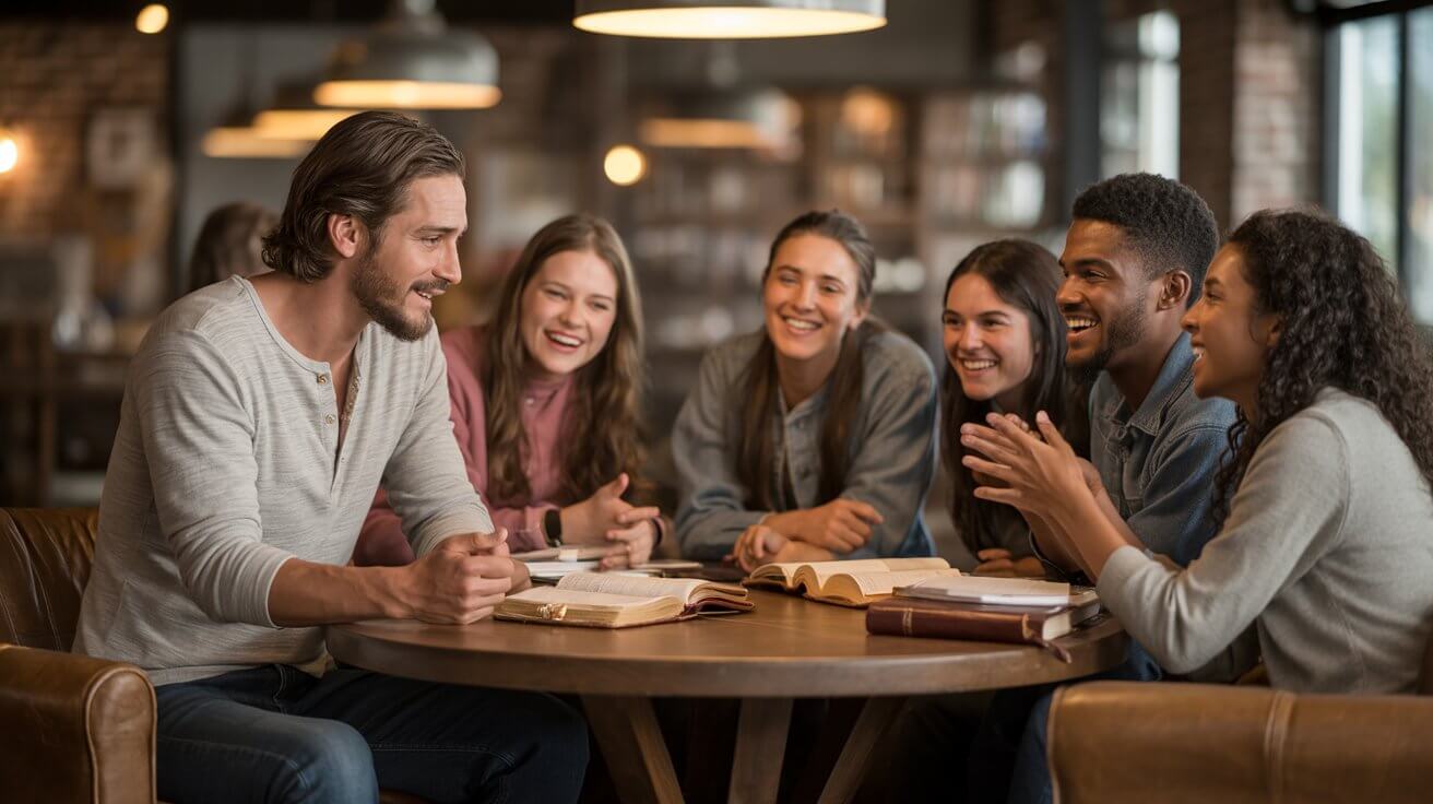Jesus Christ mentoring young adults about discovering God's purpose