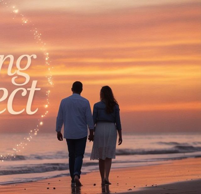 Couple walking into sunset representing God's perfect timing for love