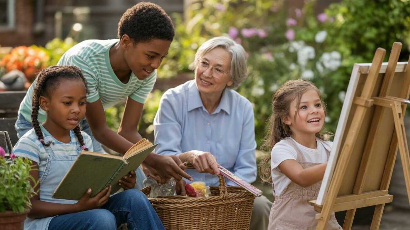 Grandchildren exploring their God-given talents and dreams with grandparent's loving support