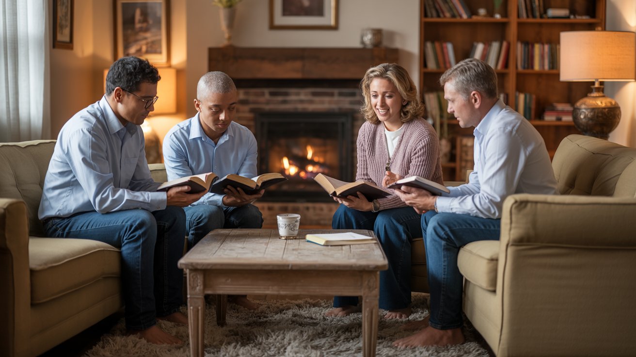 Small group prayer meeting supporting someone with kidney disease