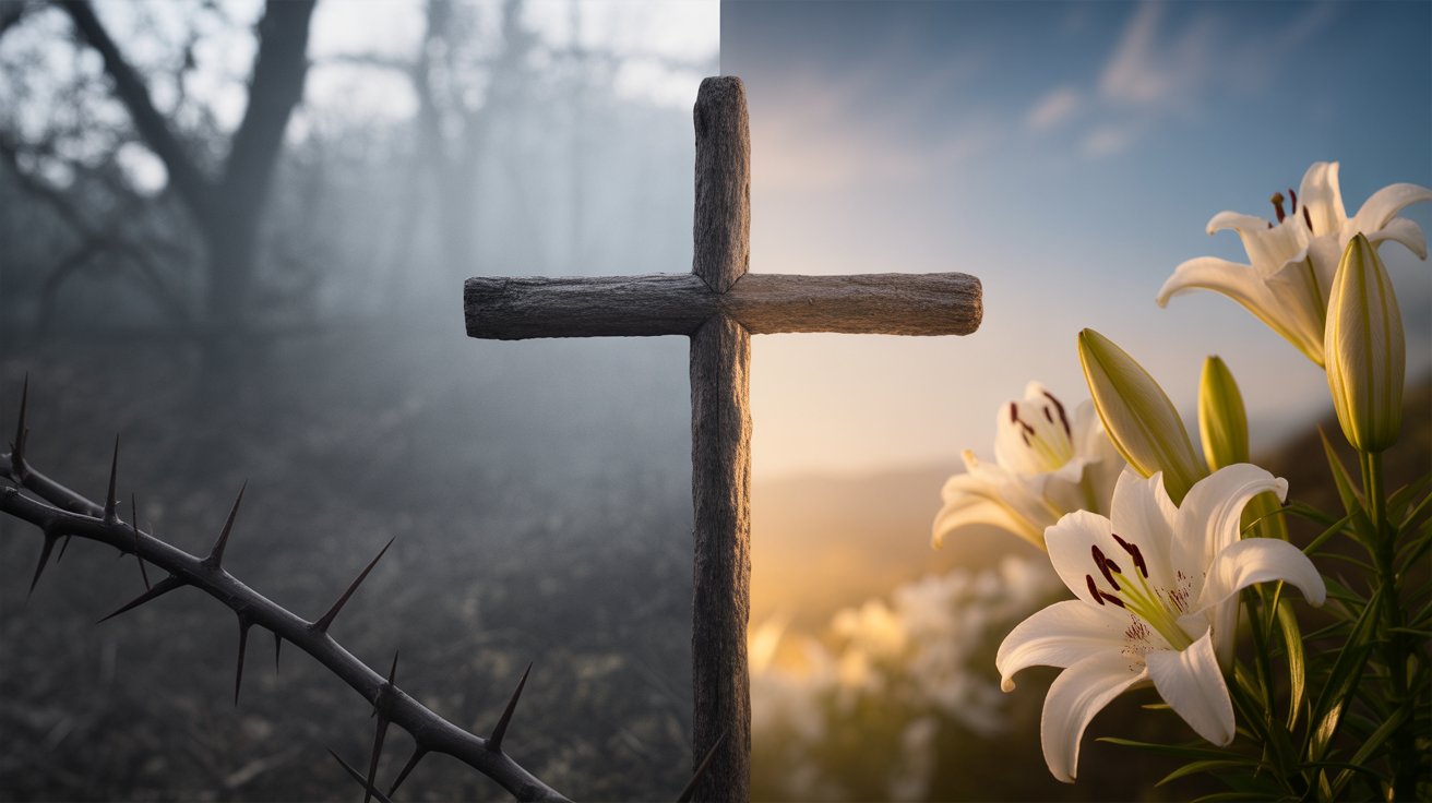 Visual representation of separation from God through sin and redemption through Jesus Christ