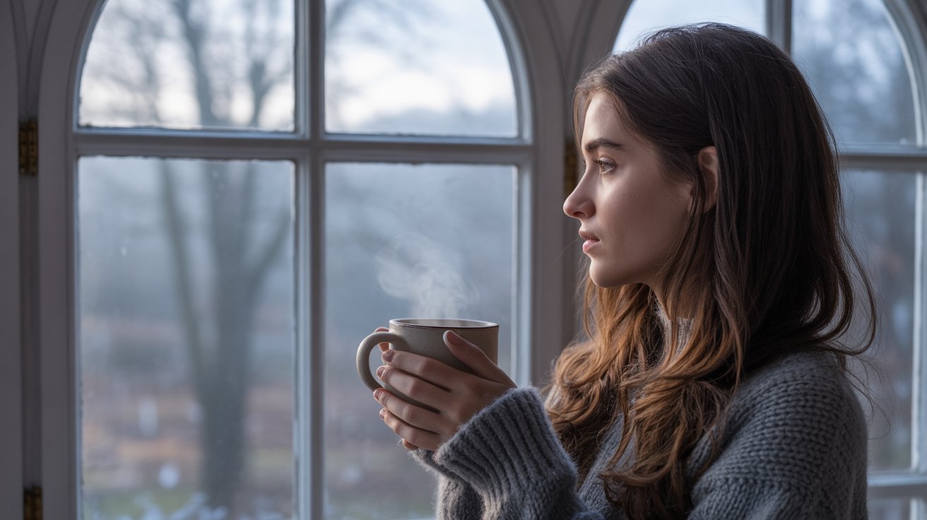 Person contemplating and praying about daily struggles with self control