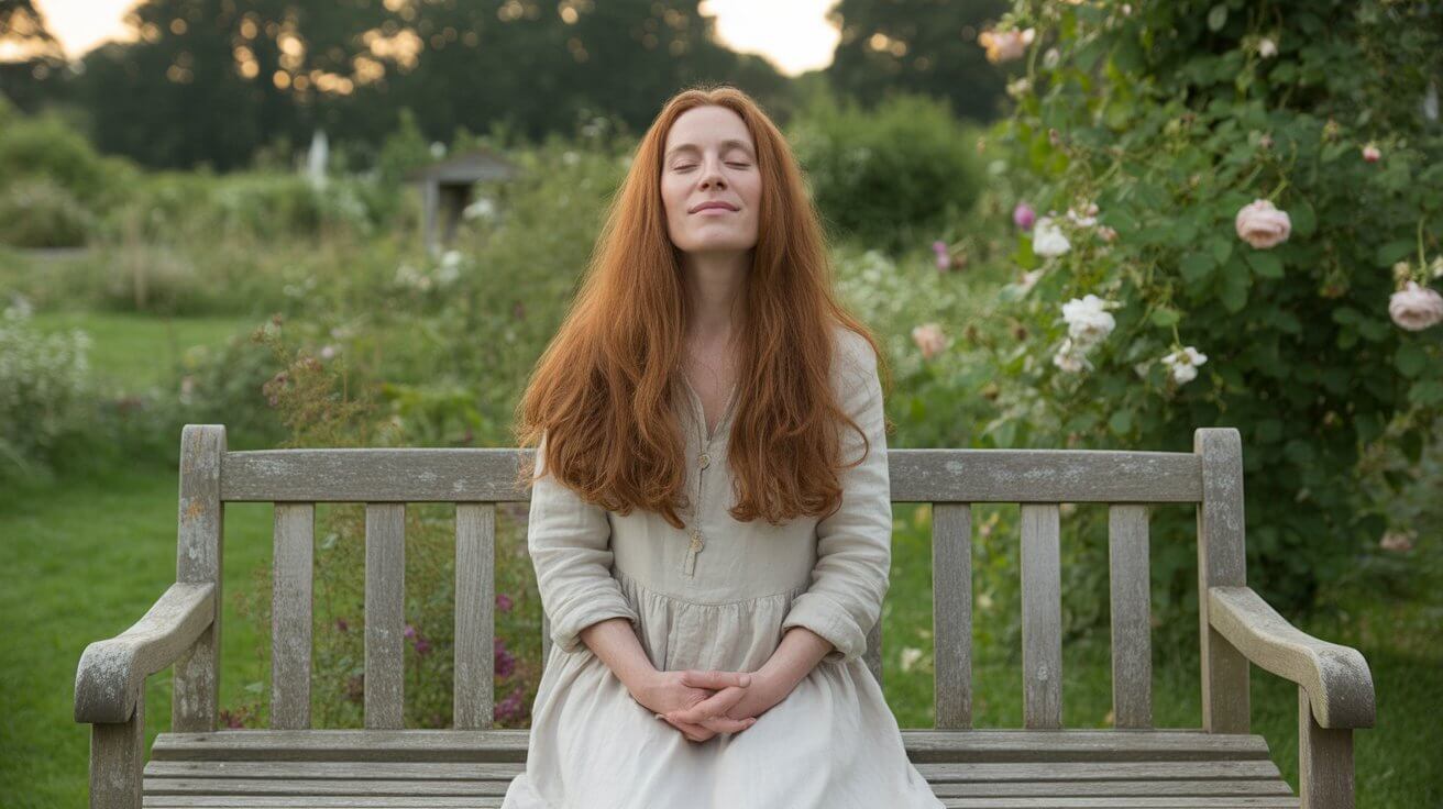 Person in peaceful silence listening for God's voice during intimate prayer time