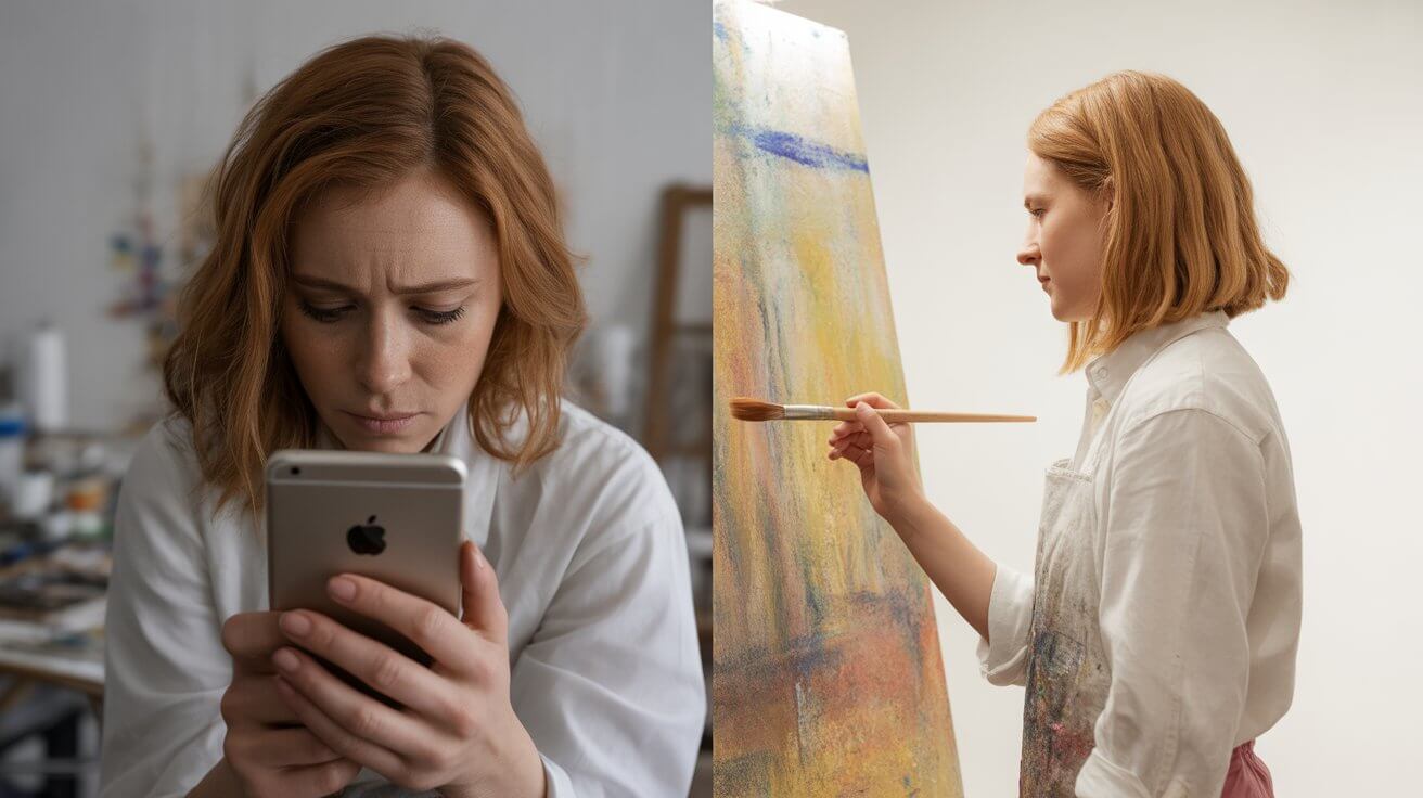 Artist overcoming comparison by focusing on their own God-given creative gifts