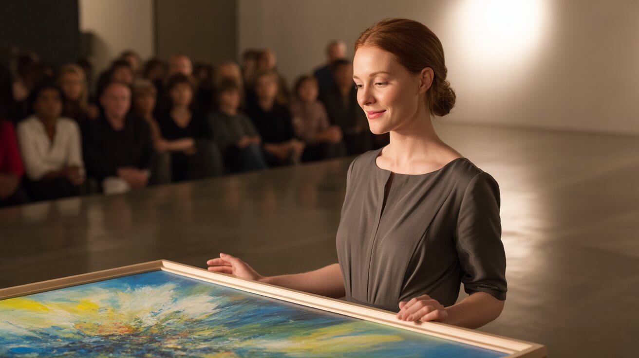 Artist bravely sharing creative work with confidence and faith