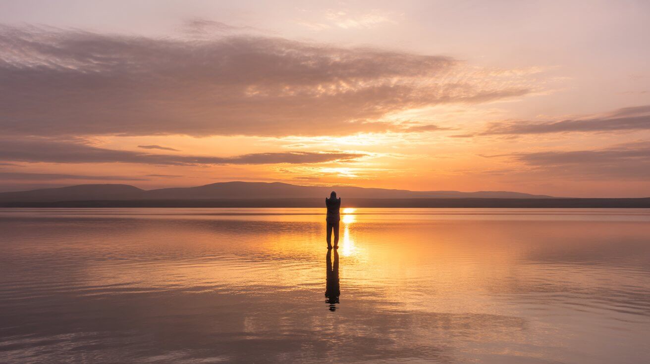 Person at sunrise symbolizing hope and faith during custody battle prayer