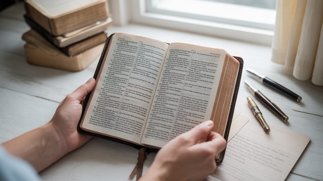 Open Bible showing Philippians 4:6-7 about anxiety and prayer