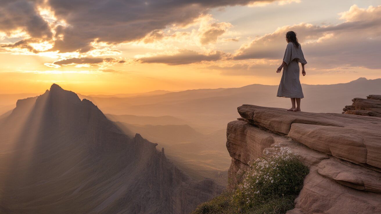 Person praying at sunrise overcoming fear with faith and courage in God