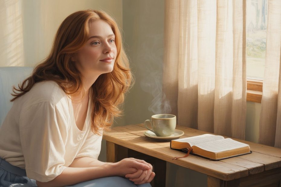 A lady praying peacefully representing prayers for social anxiety