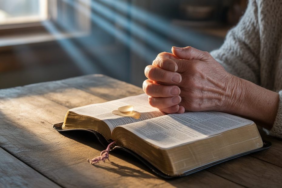 A mother praying for her drug-addicted daughter